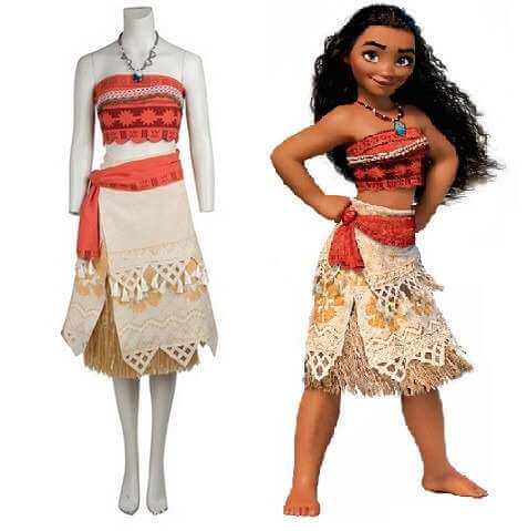 Fantasia Moana Adulto Feminina Com Colar M 40